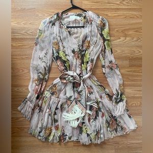 Zimmerman pink floral mini dress